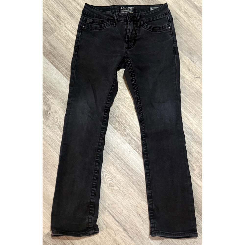 Salvage Supply Co Havoc Straight Slim Fit Jeans Black Buckle 30x30